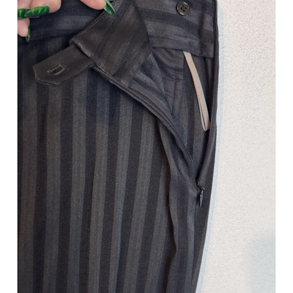 QL2 Quelledue Black Striped Dress Ankle Pants Trousers Size 40- Small 26” Waist - Picture 5 of 8